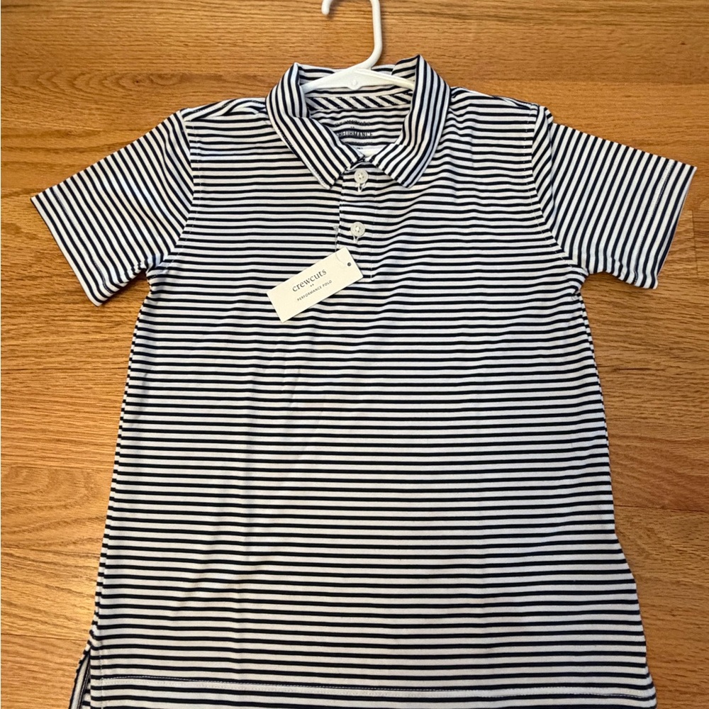 Crewcuts Navy and White Striped Polo